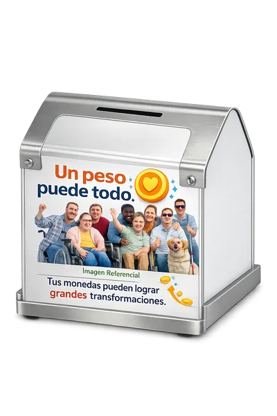 Alcancía solidaria en establecimiento comercial